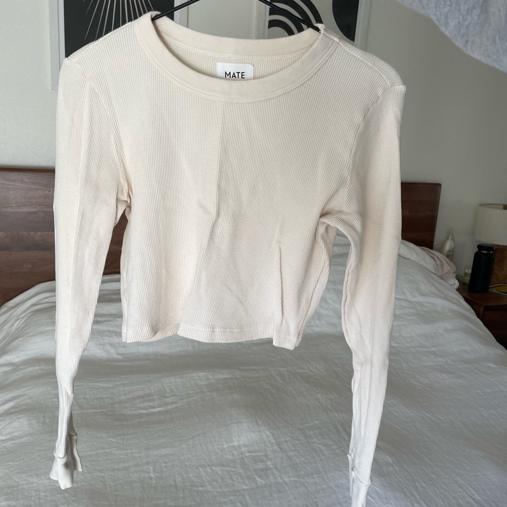 MATE The Label Organic Thermal Crew Neck | Bone | S